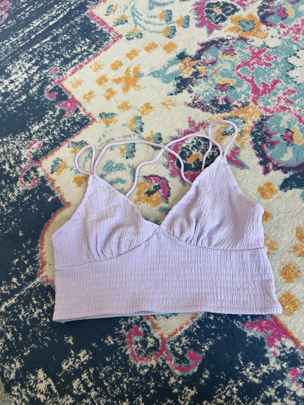 Lilac Smocked Bralette Top